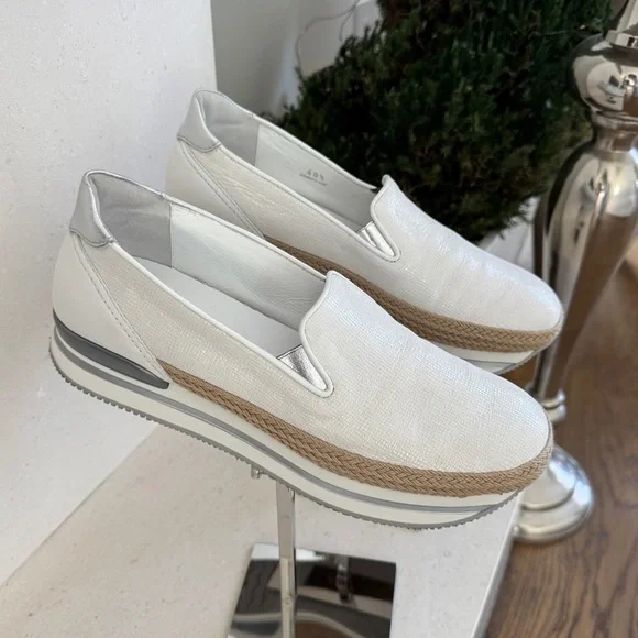 Hogan White and Gray Women's Platform Sneaker Loafers - Size 40.5 - Picture 6 of 11